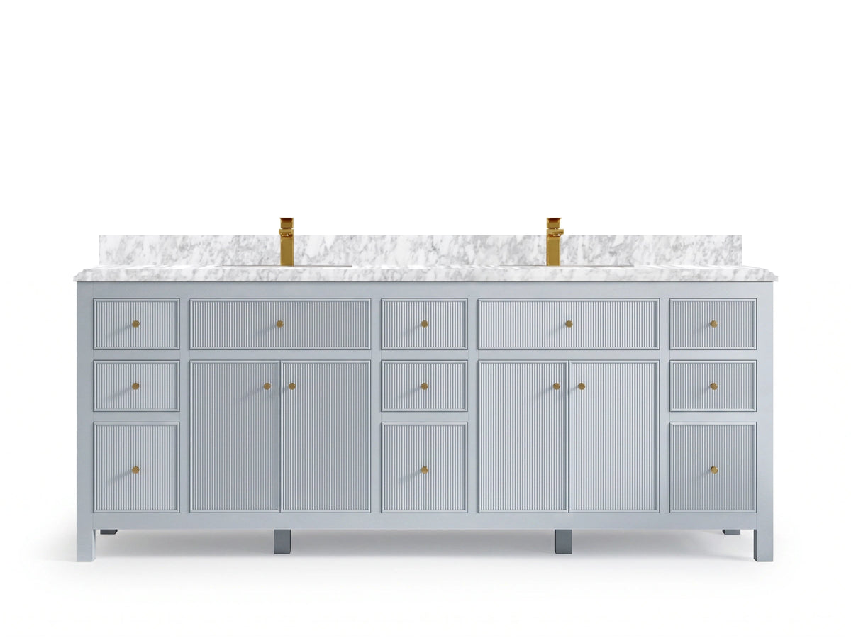 Sonoma 84 Blue Heather, Carrara Marble, front view