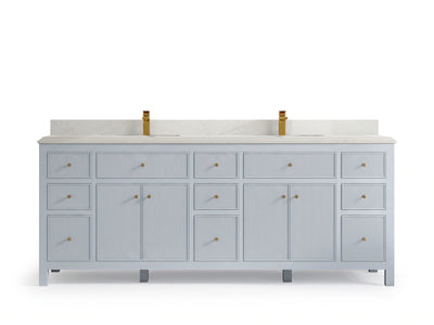 Sonoma 84 Blue Heather, Carrara Quartz, front view