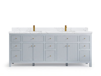 Sonoma 84 Blue Heather, Empira White Quartz, front view