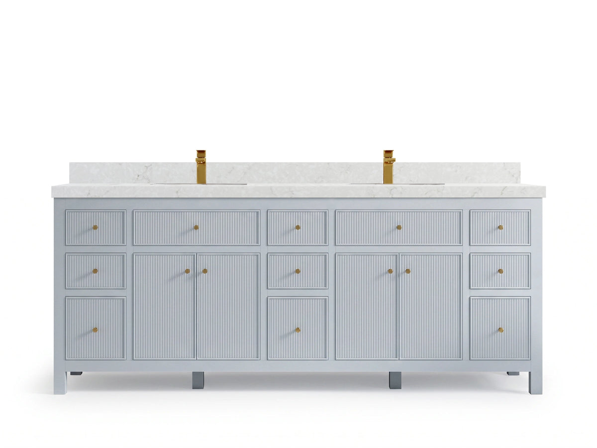 Sonoma 84 Blue Heather, Frosty Carrara Quartz, front view