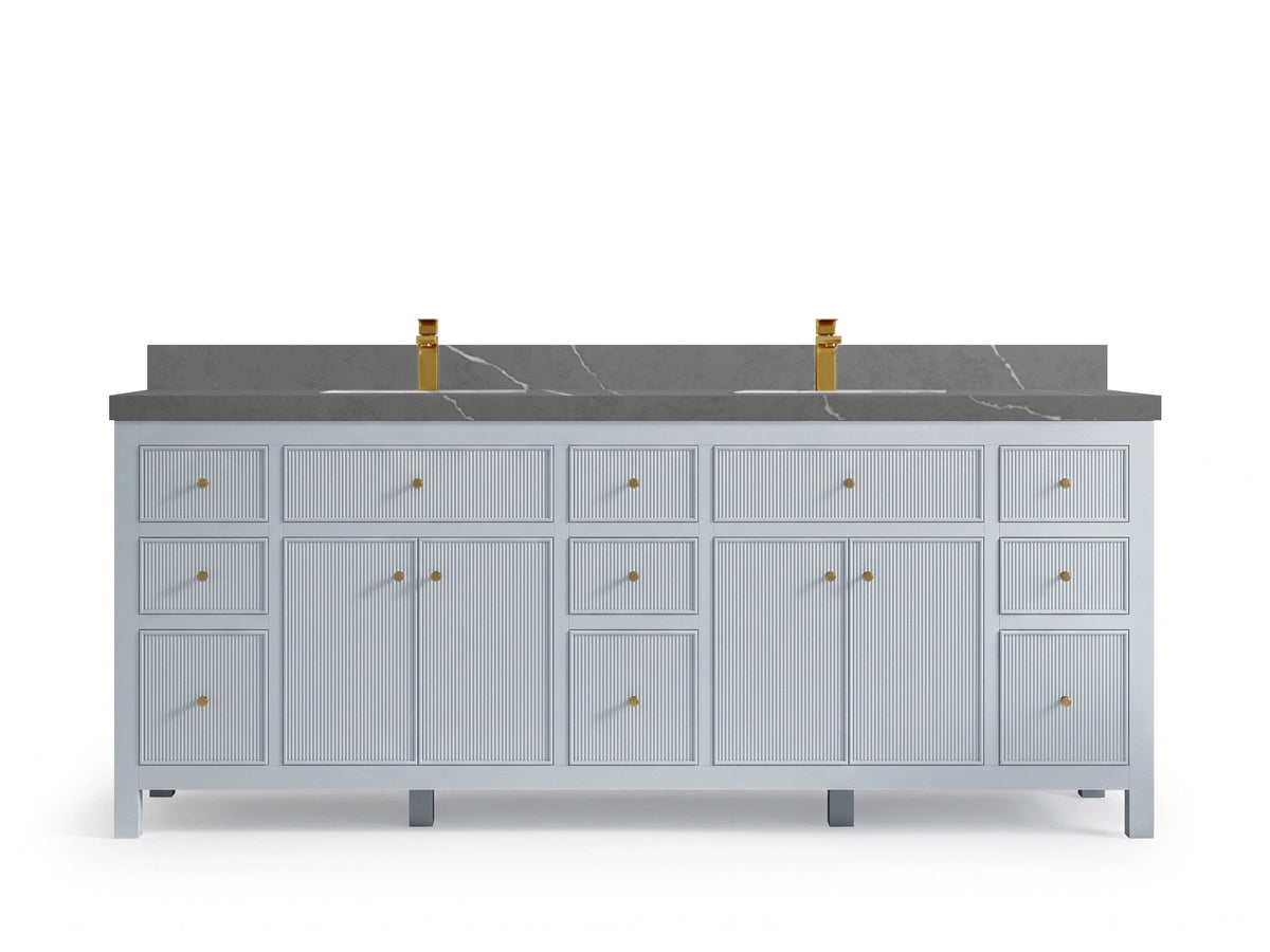 Sonoma 84 Blue Heather, Piatra Gray Quartz, front view