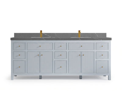 Sonoma 84 Blue Heather, Piatra Gray Quartz, front view