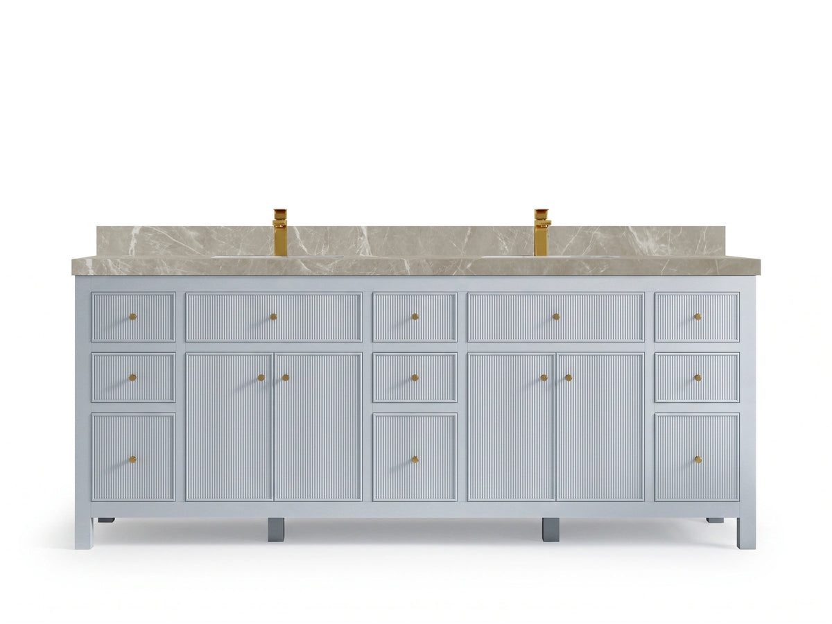 Sonoma 84 Blue Heather, Tundra Gray Marble, front view
