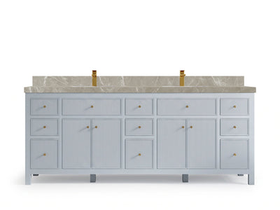 Sonoma 84 Blue Heather, Tundra Gray Marble, front view