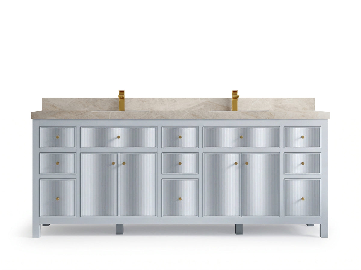 Sonoma 84 Blue Heather, White Tajmahal Quartzite, front view
