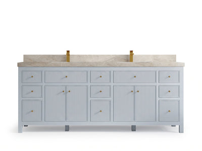 Sonoma 84 Blue Heather, White Tajmahal Quartzite, front view