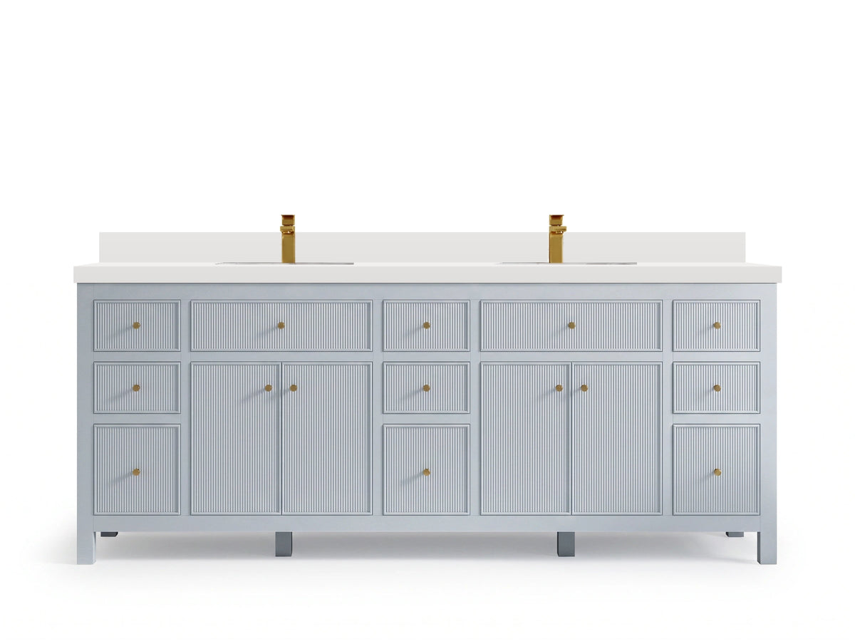 Sonoma 84 Blue Heather, White Quartz, front view