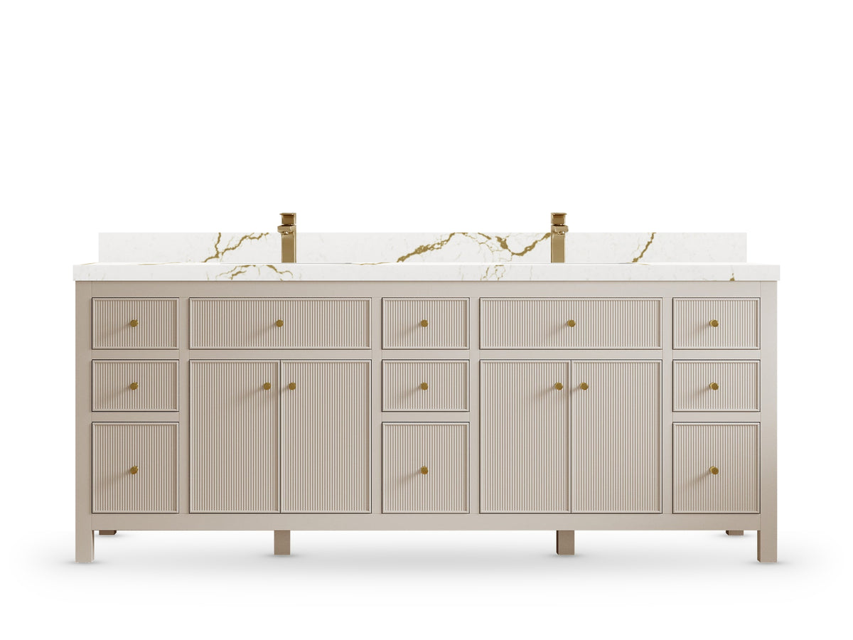 Sonoma 84 Fine Grain Linen Beige, Berkshire Brass Quartz, front view