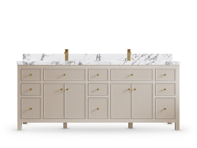 Sonoma 84 Fine Grain Linen Beige, Calacatta Poanazzo Quartz, front view