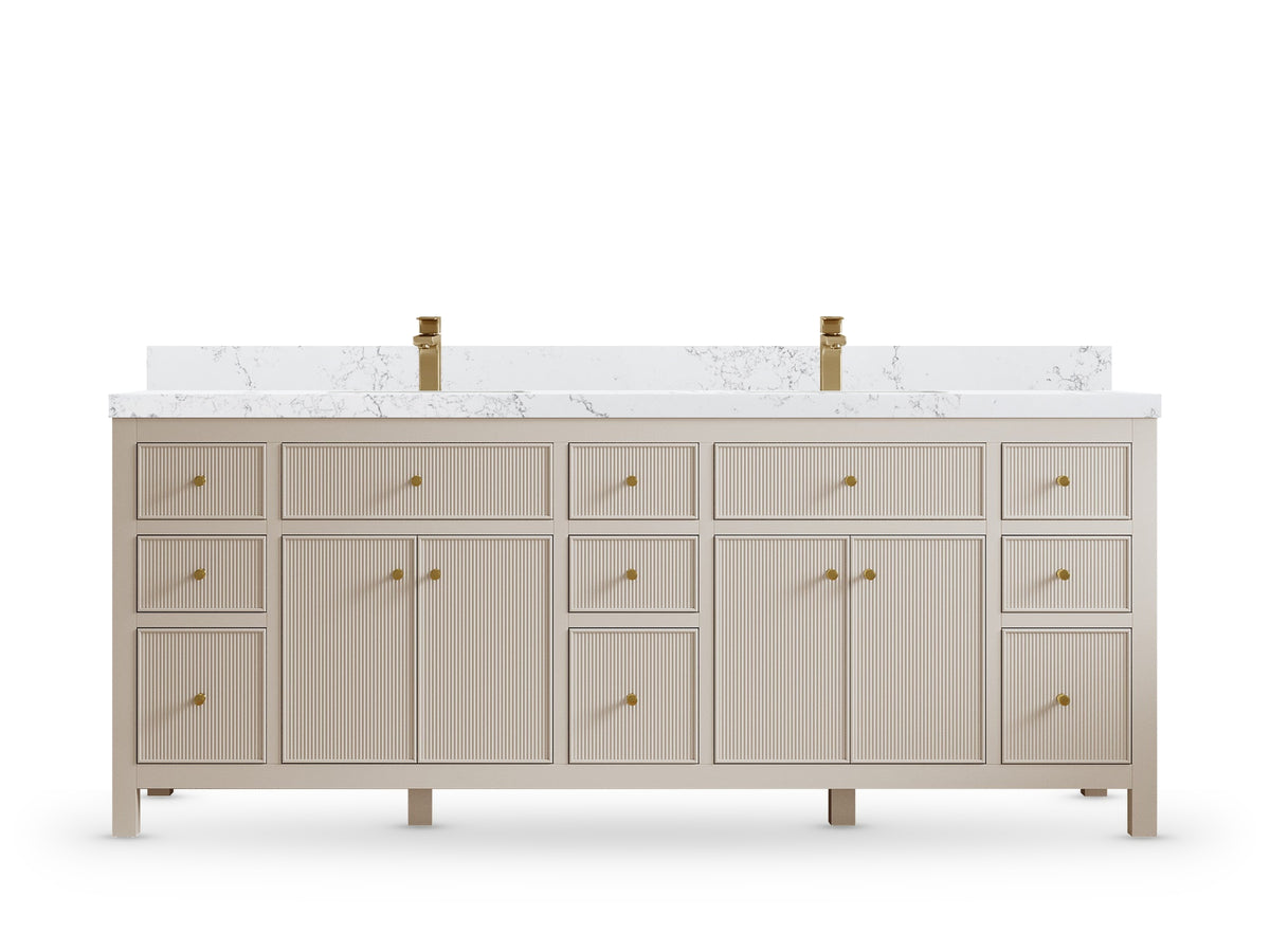 Sonoma 84 Fine Grain Linen Beige, Empira White Quartz, front view