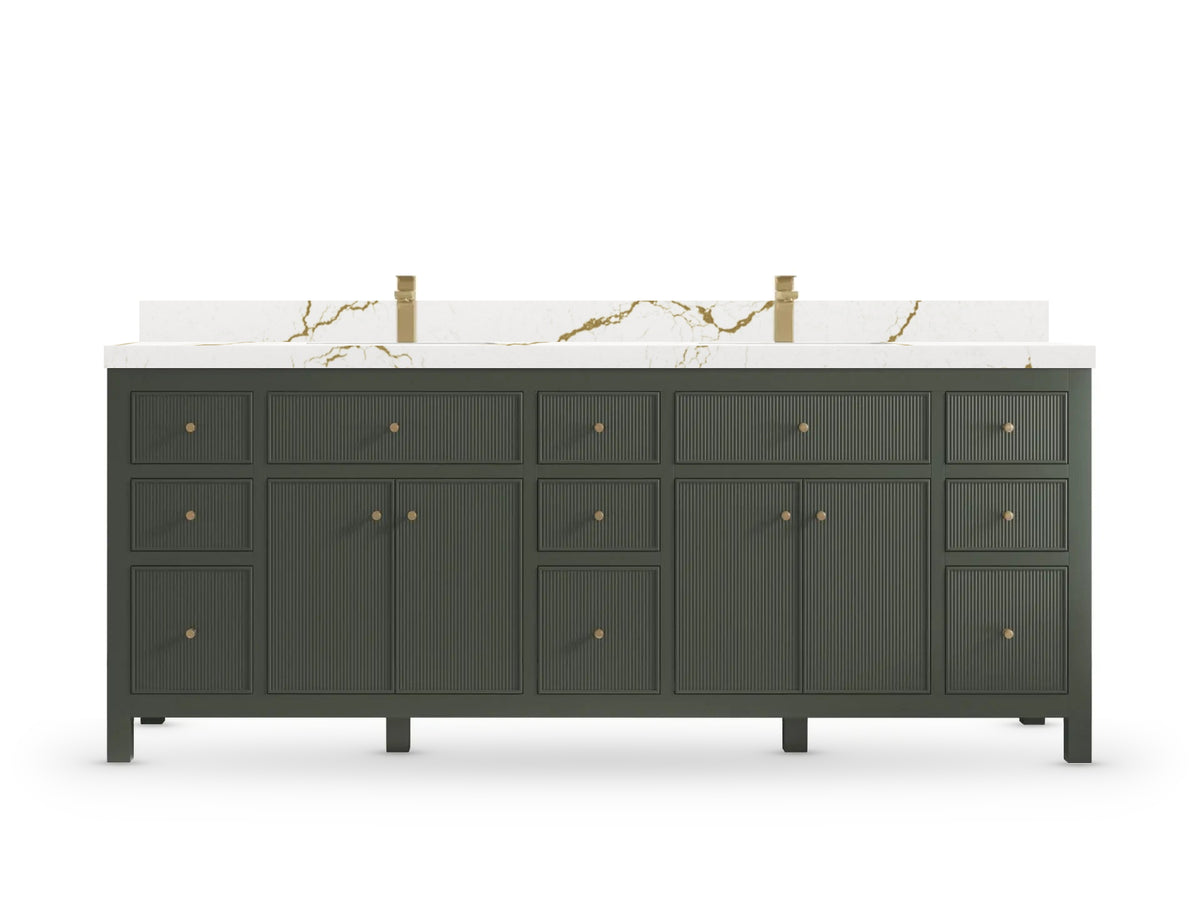 Sonoma 84 Pewter Green, Berkshire Brass Quartz, front view