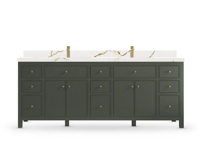 Sonoma 84 Pewter Green, Berkshire Brass Quartz, front view
