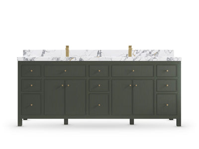 Sonoma 84 Pewter Green, Calacatta Poanazzo Quartz, front view