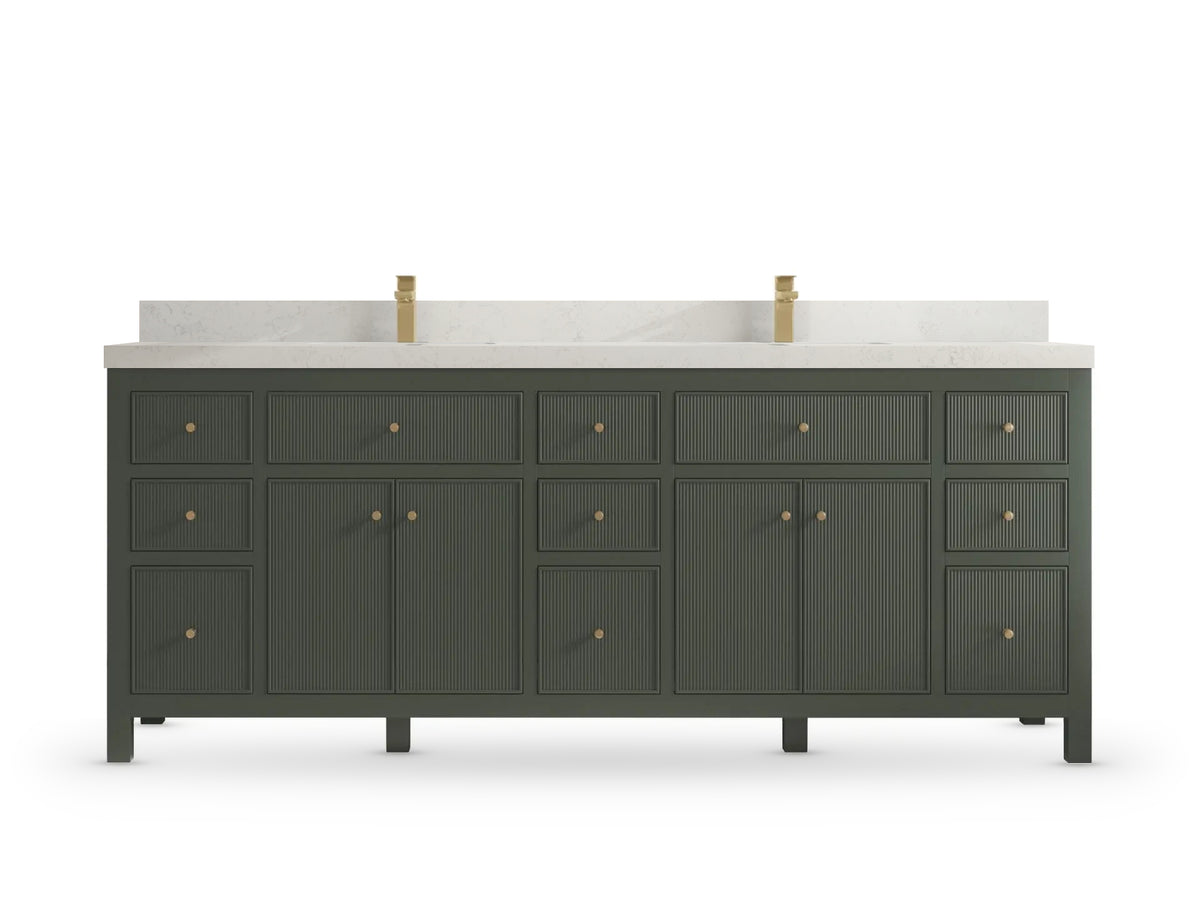 Sonoma 84 Pewter Green, Carrara Quartz, front view