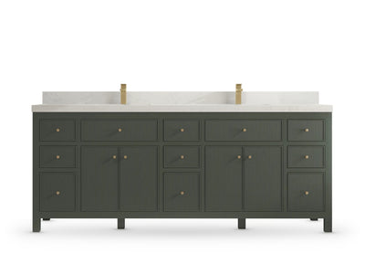 Sonoma 84 Pewter Green, Carrara Quartz, front view