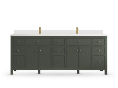 Sonoma 84 Pewter Green, DC White Quartz, front view