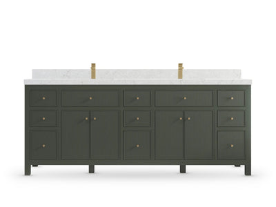 Sonoma 84 Pewter Green, Frosty Carrara Quartz, front view