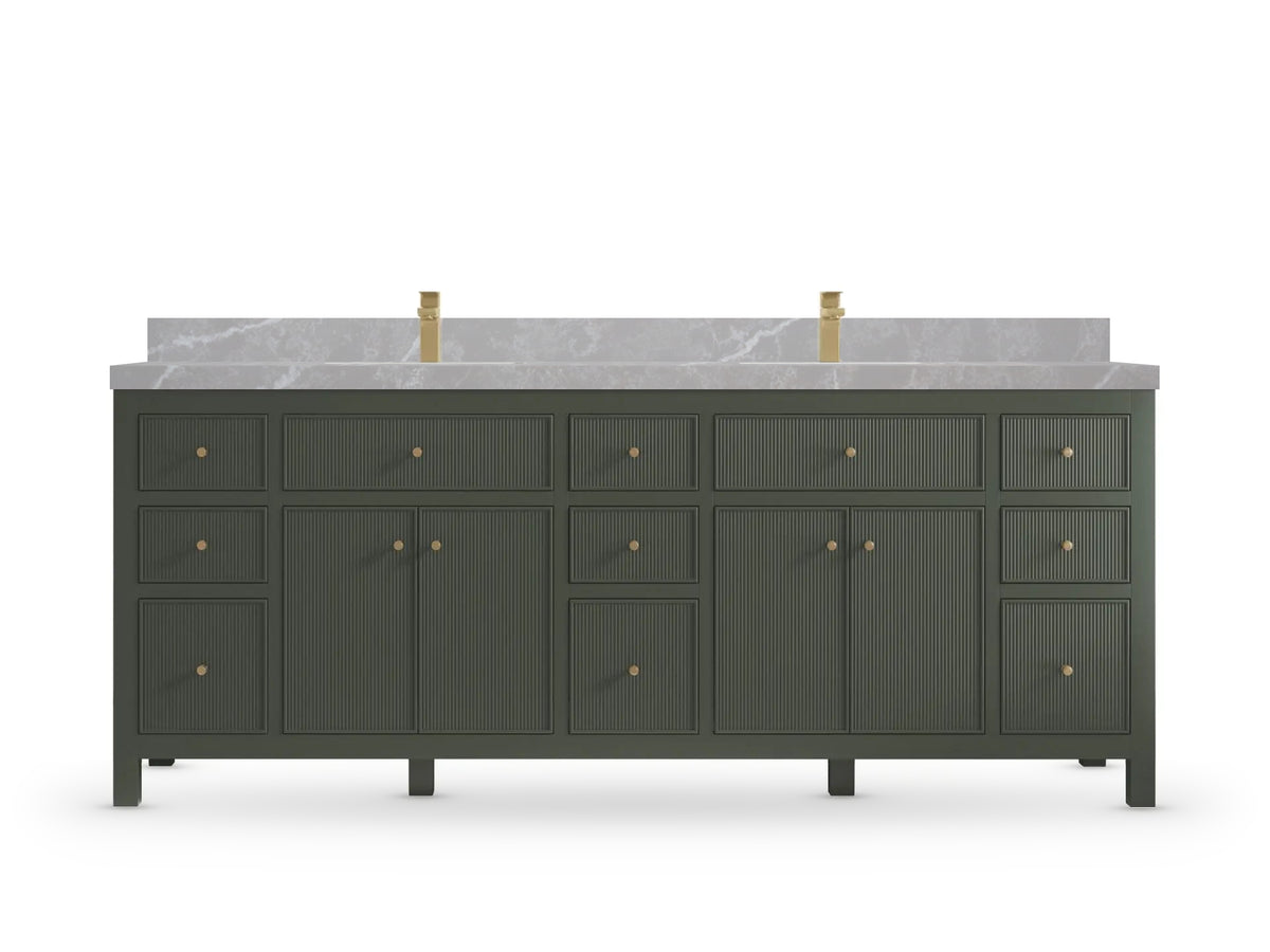 Sonoma 84 Pewter Green, Pearl Light Gray Quartz, front view
