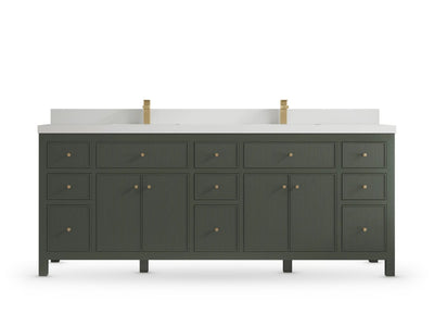 Sonoma 84 Pewter Green, White Quartz, front view