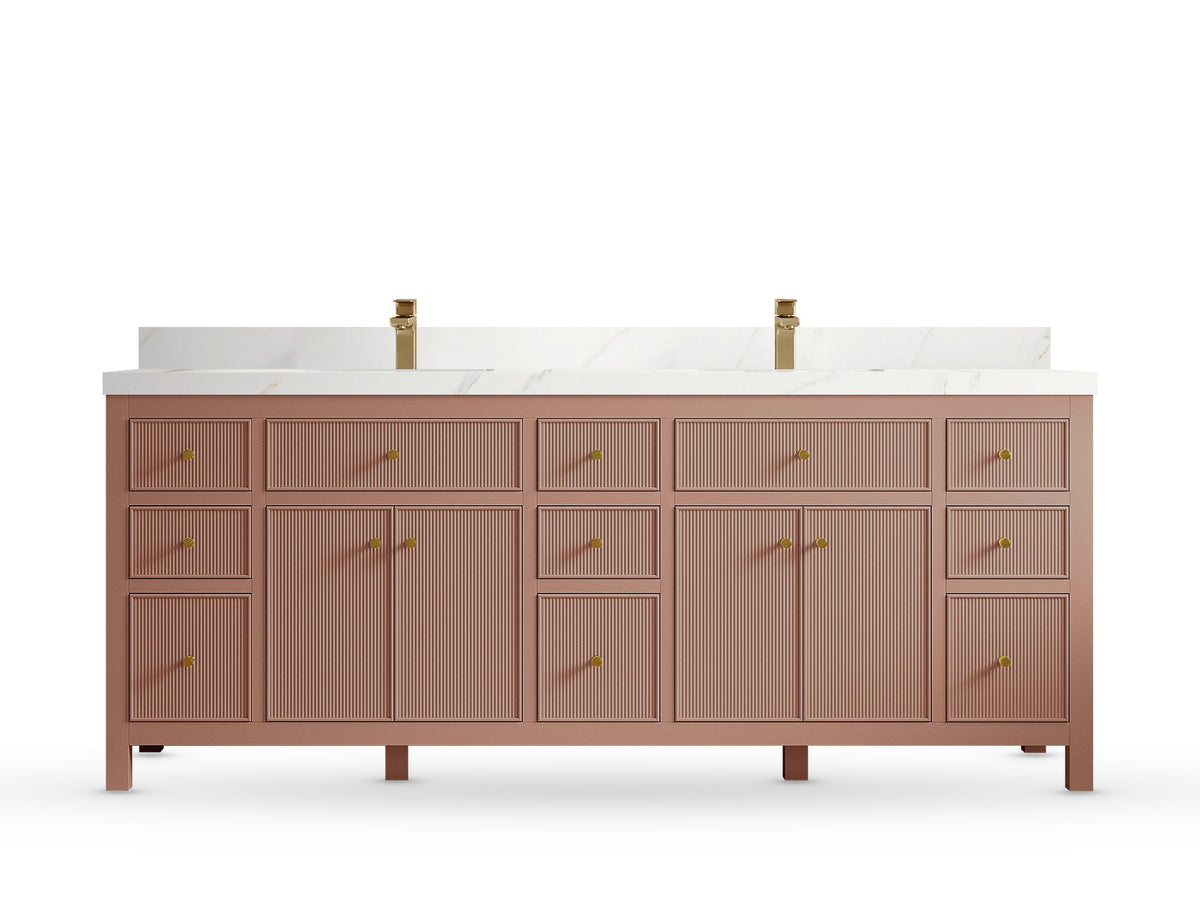 Sonoma 84 Warm Terracotta, Calacatta Sienna Quartz, front view