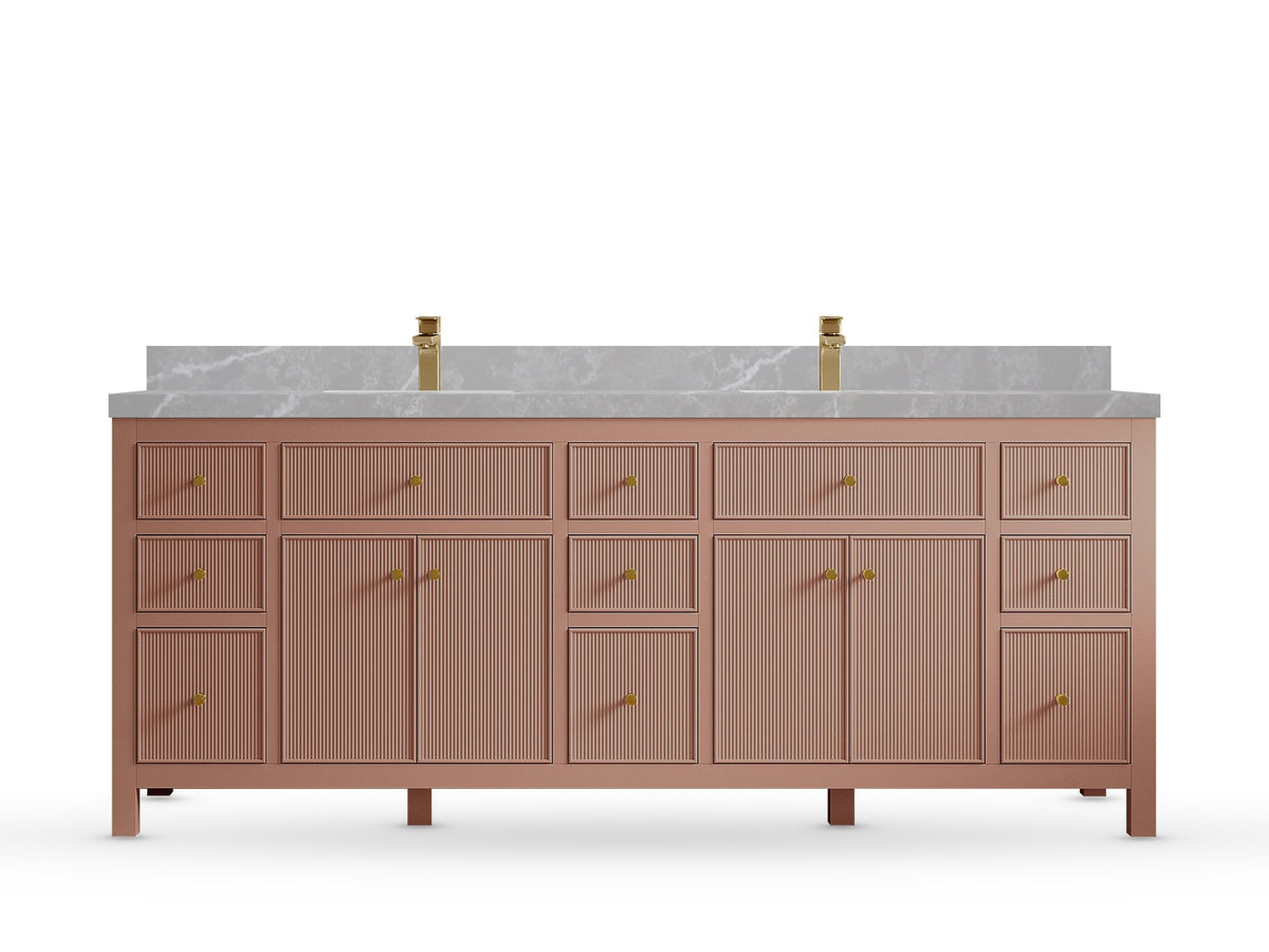 Sonoma 84 Warm Terracotta, Pearl Light Gray Quartz, front view