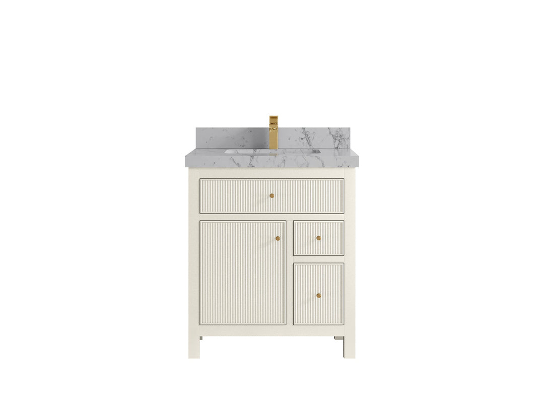 Sonoma 30 in W x 22 in D Free Standing Reeded Single Sink Bathroom Vanity - Willow Bath and Vanity