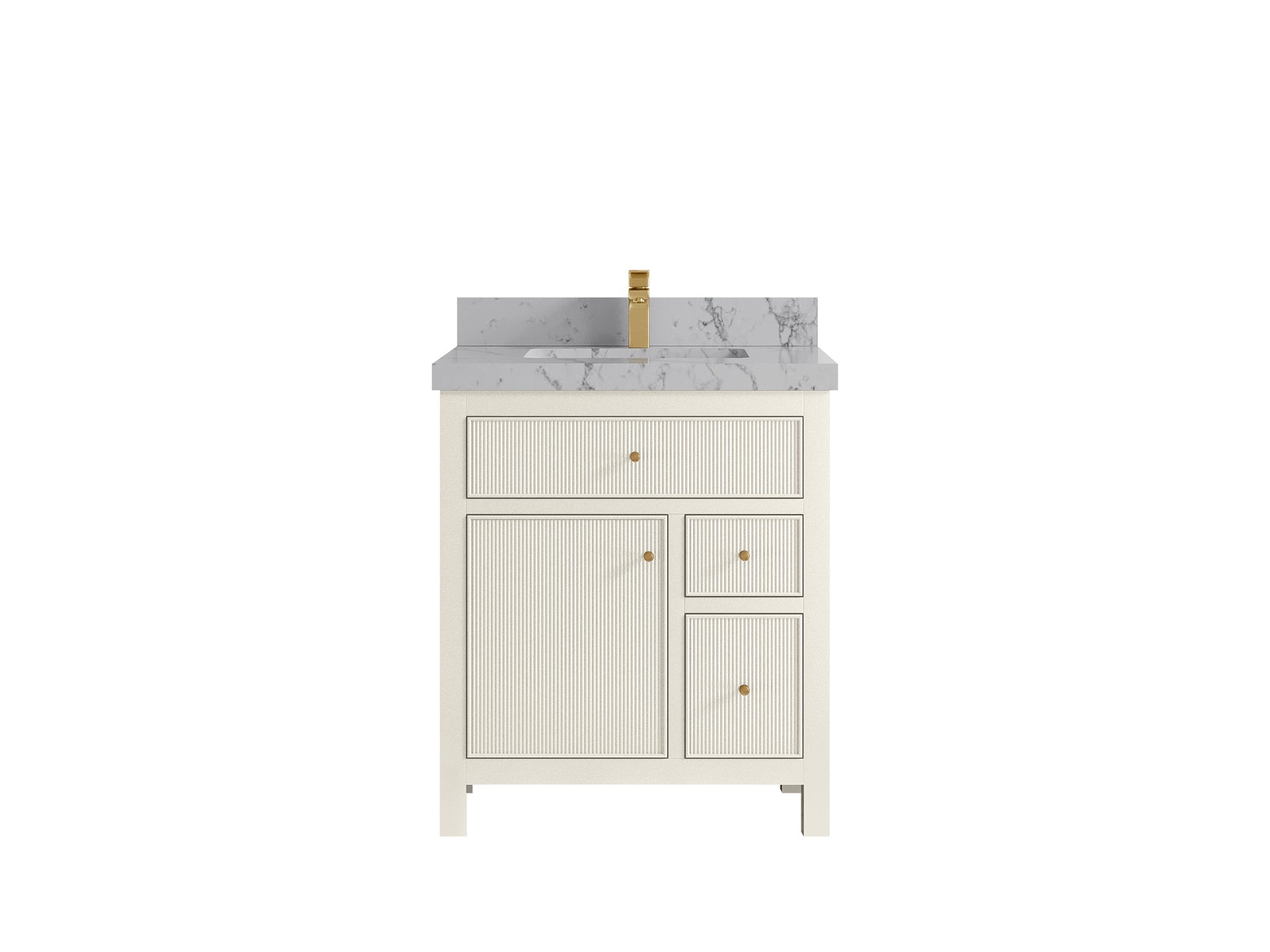 Sonoma 30 in W x 22 in D Free Standing Reeded Single Sink Bathroom Vanity - Willow Bath and Vanity