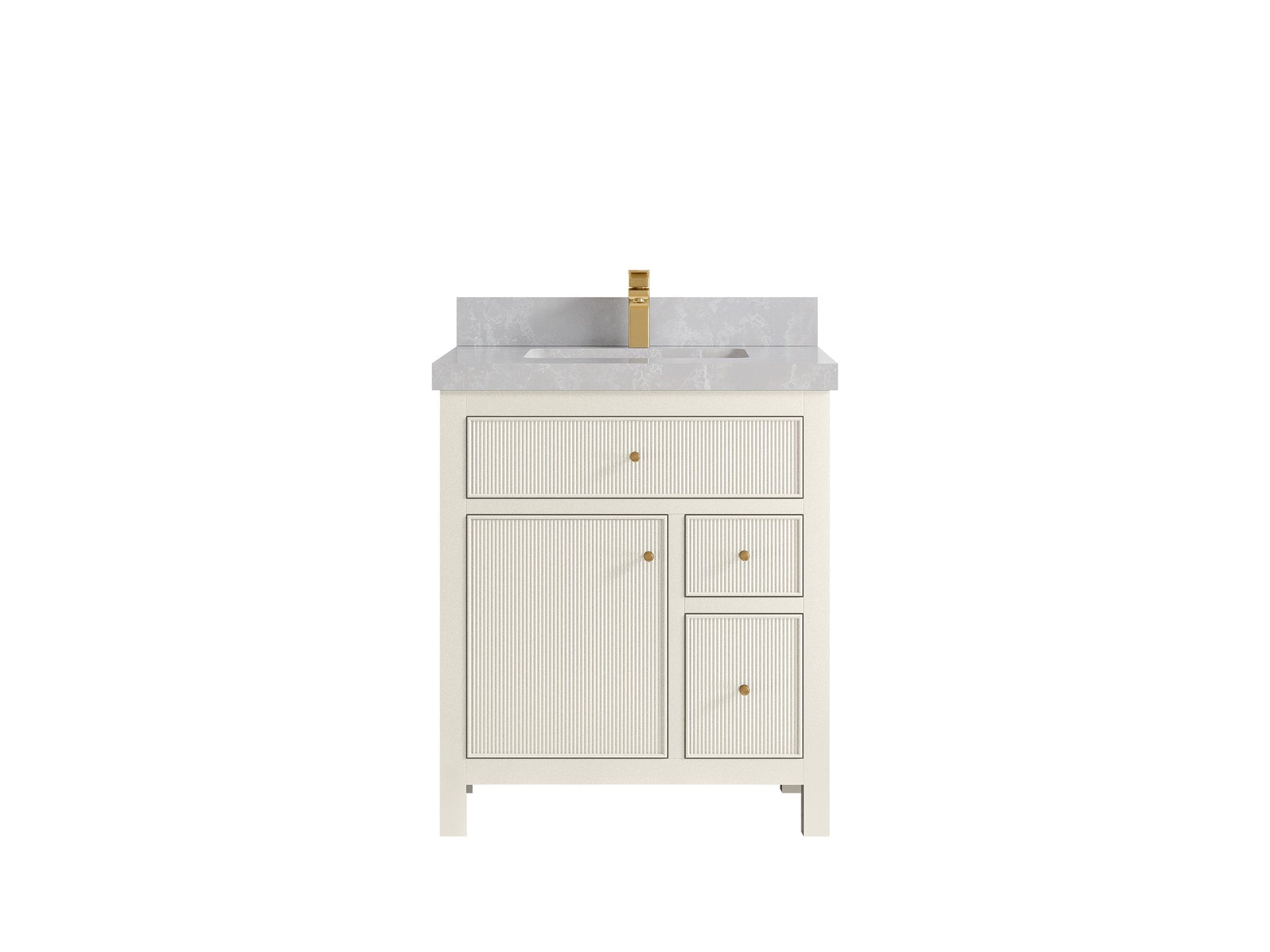 Sonoma 30 in W x 22 in D Free Standing Reeded Single Sink Bathroom Vanity - Willow Bath and Vanity