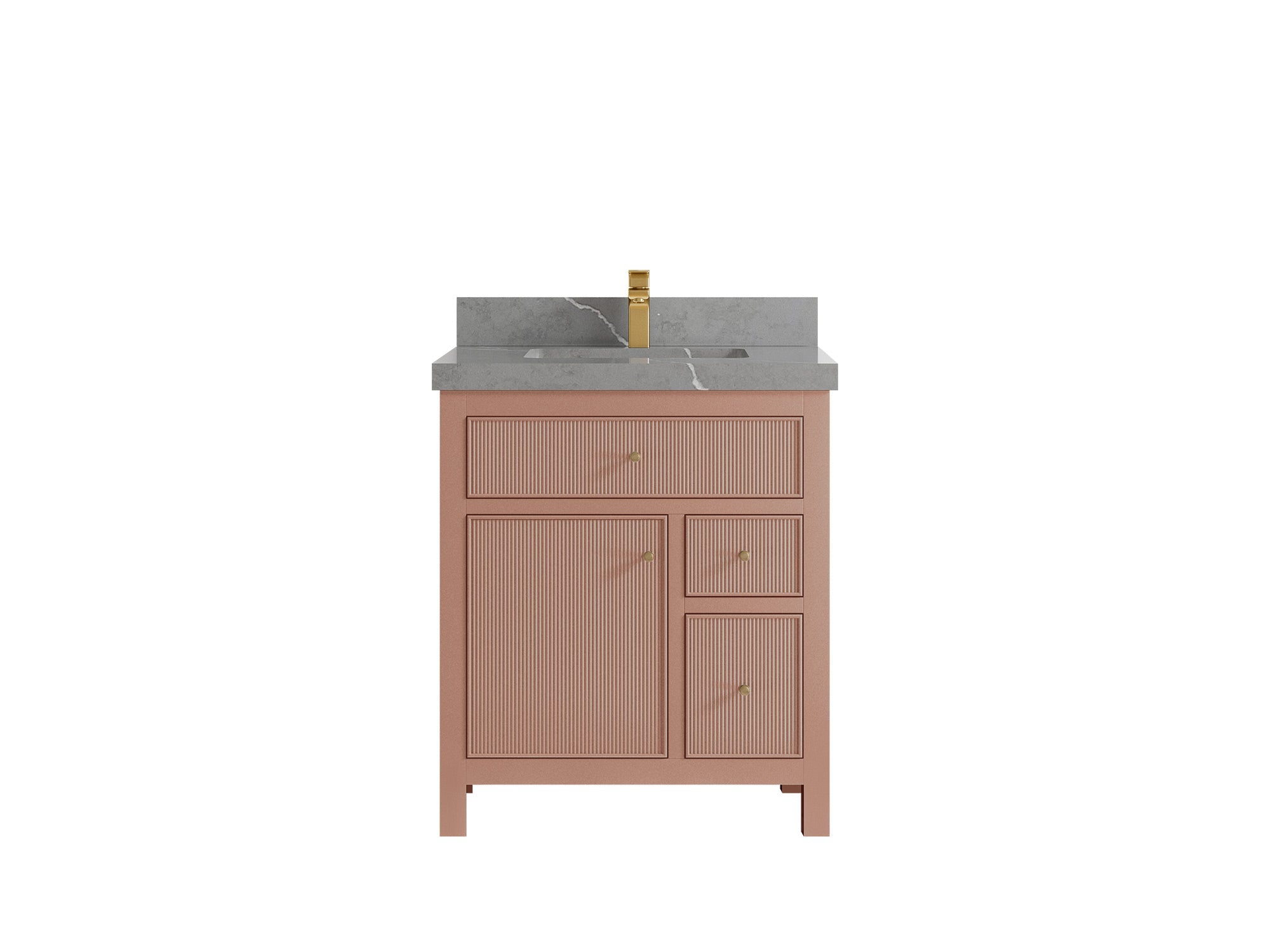 Sonoma 30 in W x 22 in D Free Standing Reeded Single Sink Bathroom Vanity - Willow Bath and Vanity