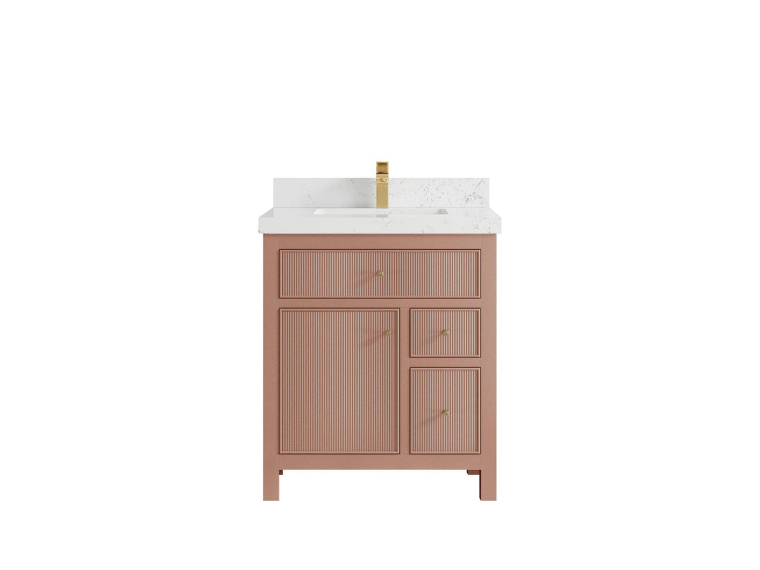 Sonoma 30 in W x 22 in D Free Standing Reeded Single Sink Bathroom Vanity - Willow Bath and Vanity