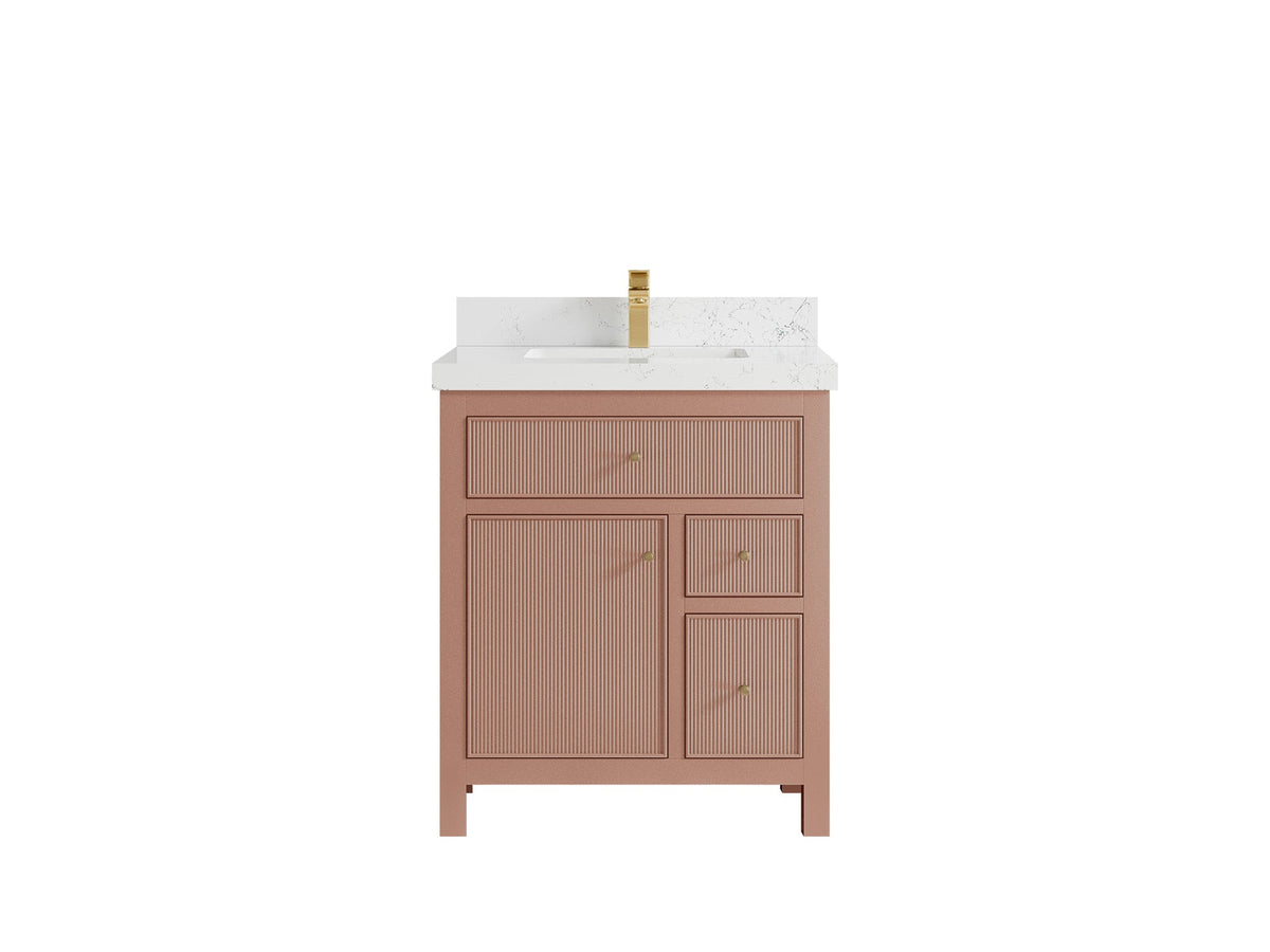 Sonoma 30 in W x 22 in D Free Standing Reeded Single Sink Bathroom Vanity - Willow Bath and Vanity