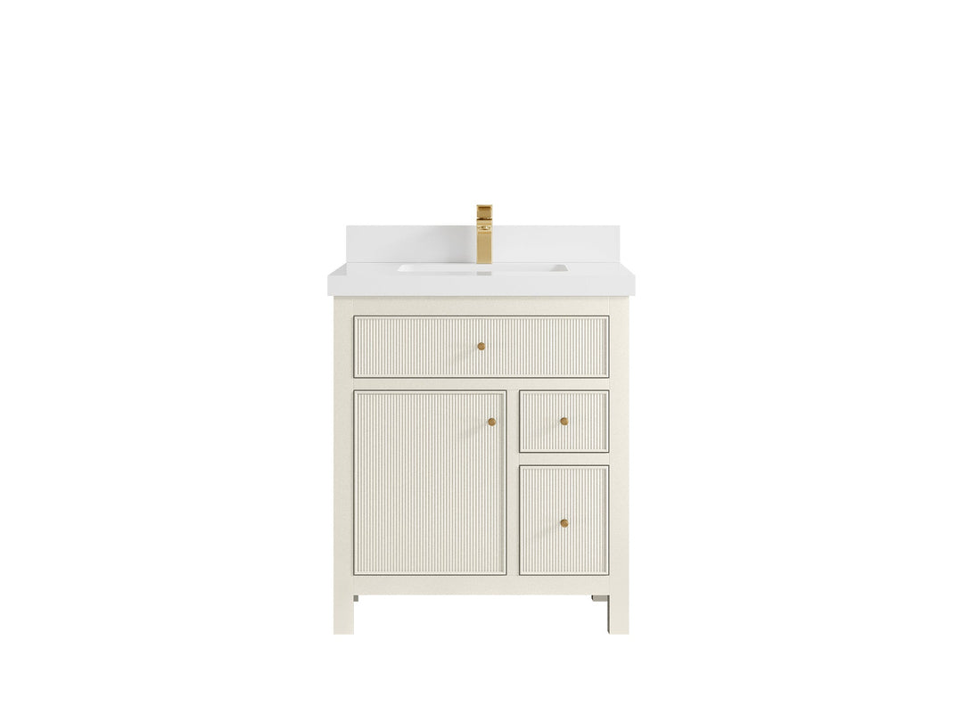 Sonoma 30 in W x 22 in D Free Standing Reeded Single Sink Bathroom Vanity - Willow Bath and Vanity