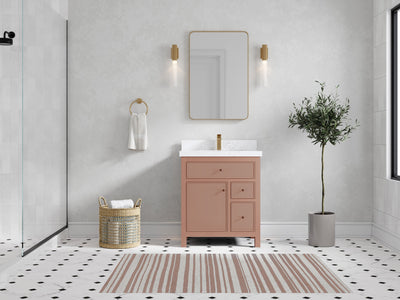 Sonoma 30 in W x 22 in D Free Standing Reeded Single Sink Bathroom Vanity - Willow Bath and Vanity