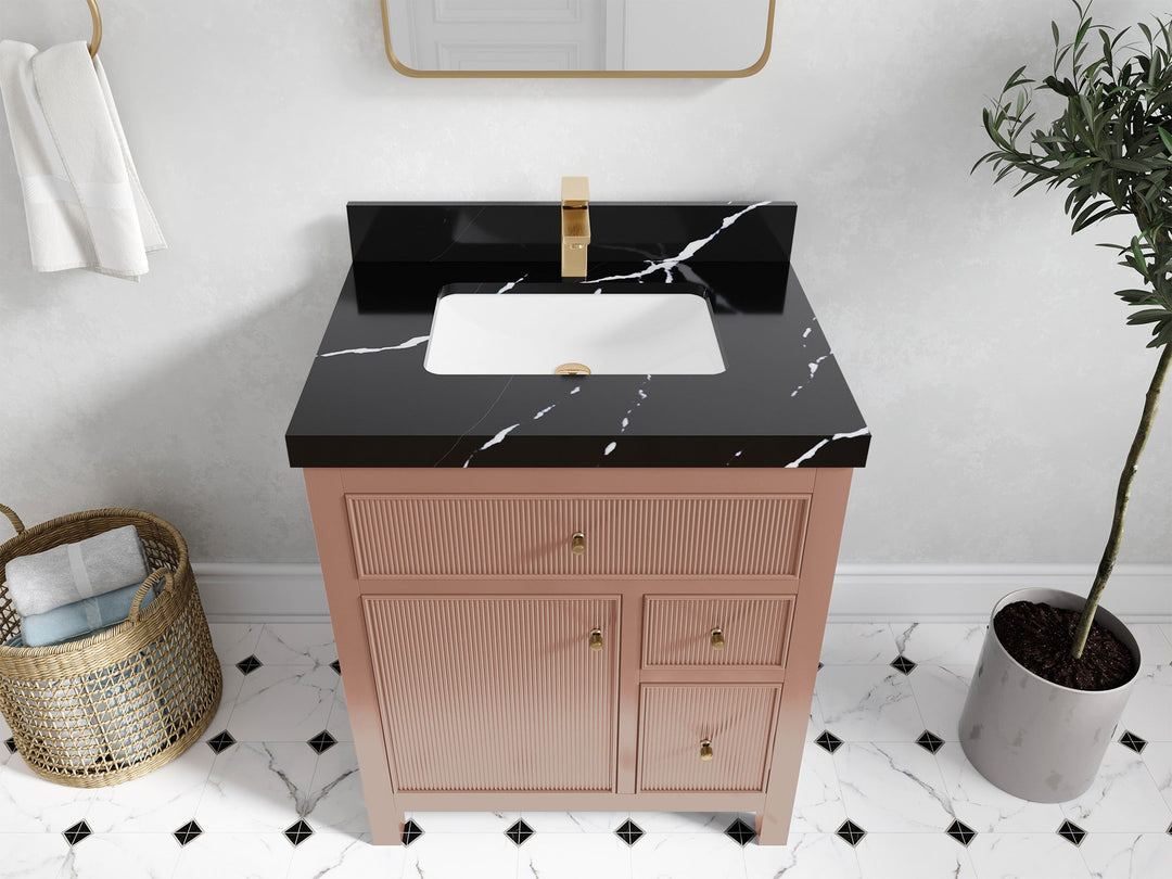Sonoma 30 in W x 22 in D Free Standing Reeded Single Sink Bathroom Vanity - Willow Bath and Vanity