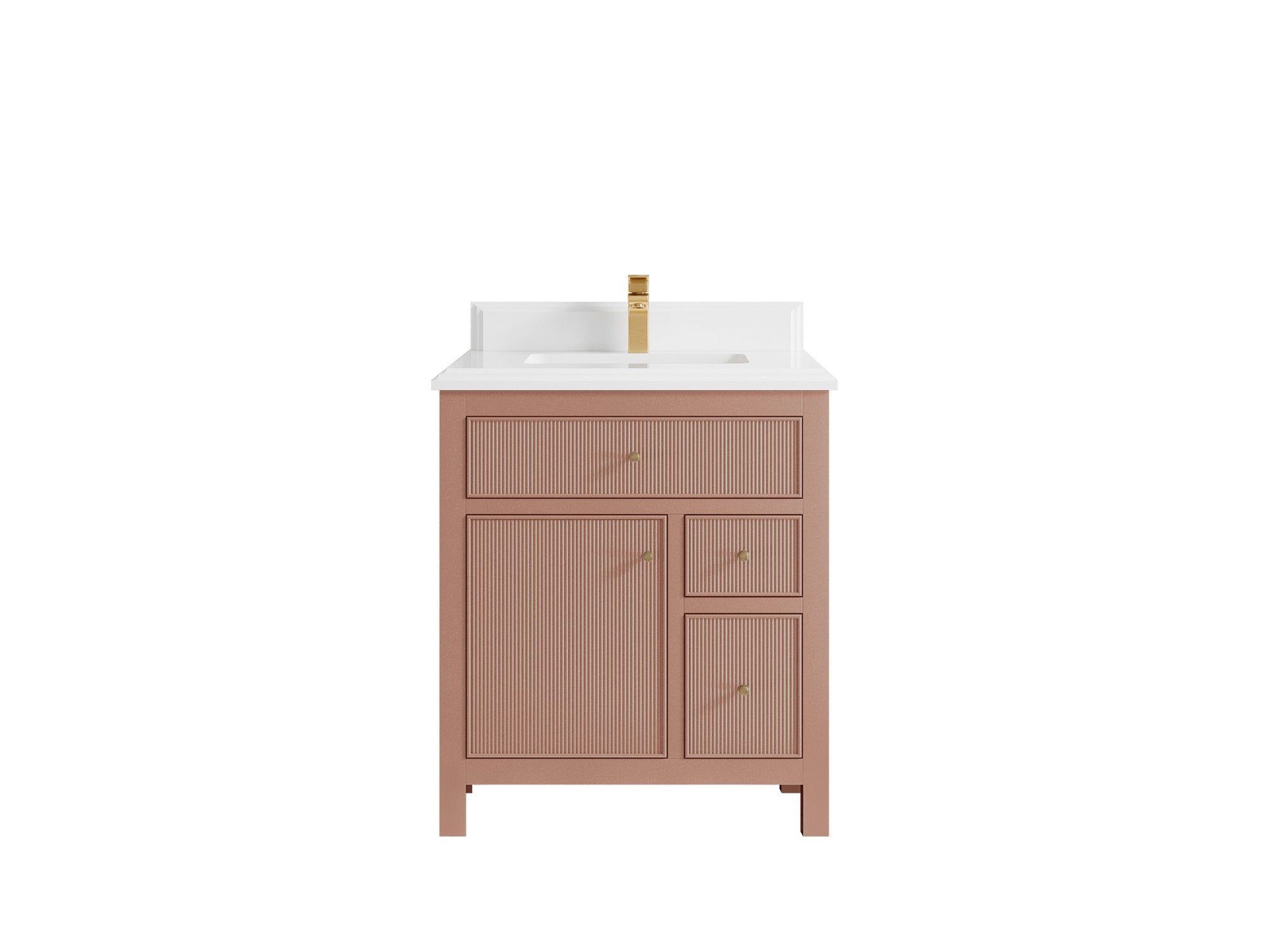 Sonoma 30 in W x 22 in D Free Standing Reeded Single Sink Bathroom Vanity - Willow Bath and Vanity