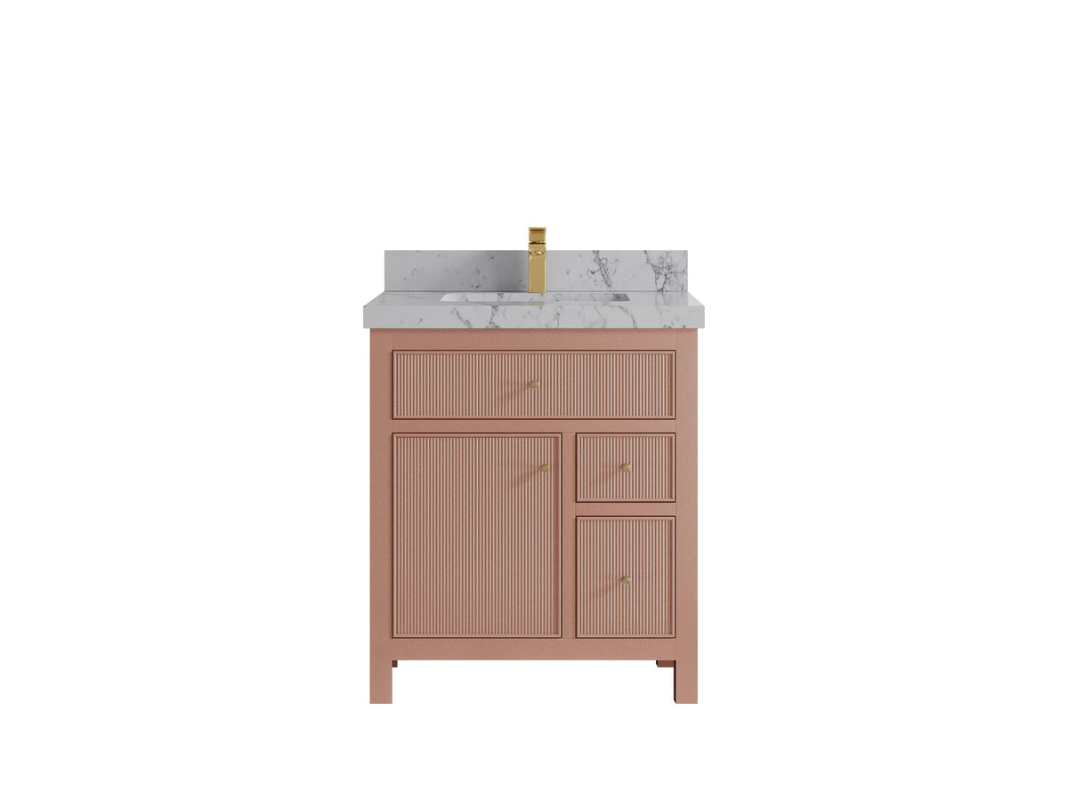 Sonoma 30 in W x 22 in D Free Standing Reeded Single Sink Bathroom Vanity - Willow Bath and Vanity