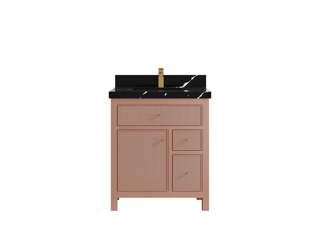 Sonoma 30 in W x 22 in D Free Standing Reeded Single Sink Bathroom Vanity - Willow Bath and Vanity