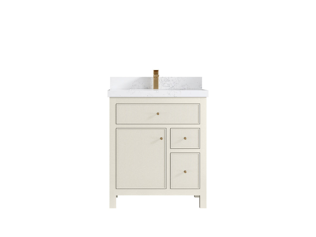 Sonoma 30 in W x 22 in D Free Standing Reeded Single Sink Bathroom Vanity - Willow Bath and Vanity