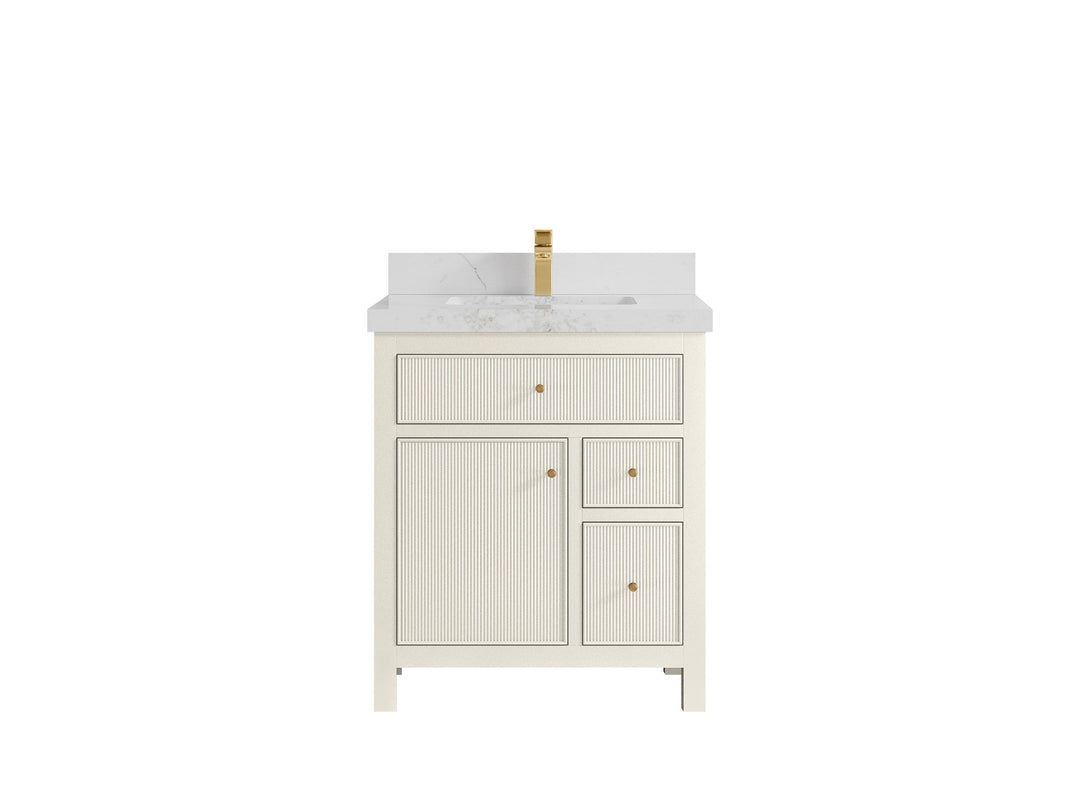 Sonoma 30 in W x 22 in D Free Standing Reeded Single Sink Bathroom Vanity - Willow Bath and Vanity