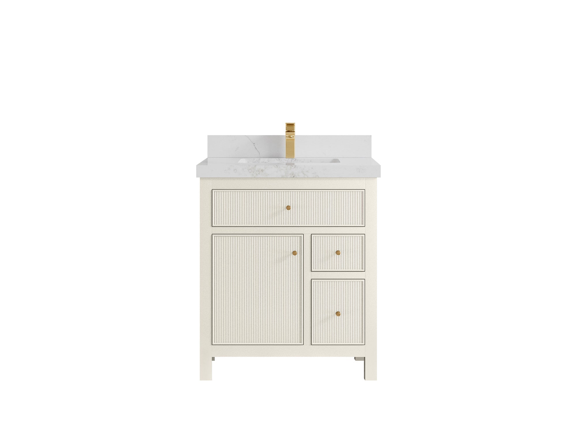 Sonoma 30 in W x 22 in D Free Standing Reeded Single Sink Bathroom Vanity - Willow Bath and Vanity