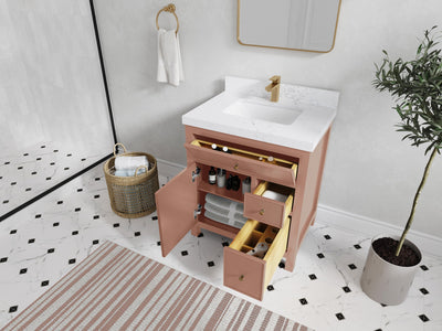 Sonoma 30 in W x 22 in D Free Standing Reeded Single Sink Bathroom Vanity - Willow Bath and Vanity