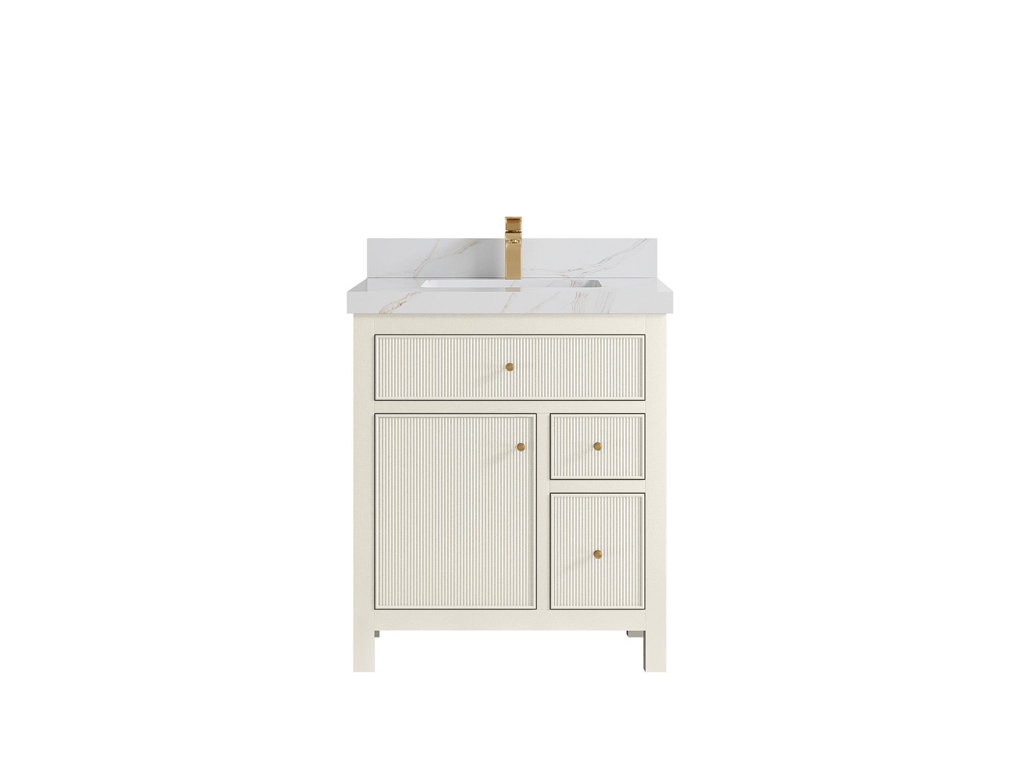 Sonoma 30 in W x 22 in D Free Standing Reeded Single Sink Bathroom Vanity - Willow Bath and Vanity
