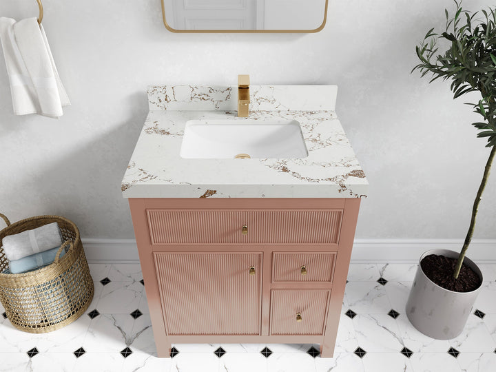 Sonoma 30 in W x 22 in D Free Standing Reeded Single Sink Bathroom Vanity - photo 35
