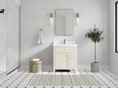 Sonoma 30 in W x 22 in D Free Standing Reeded Single Sink Bathroom Vanity - Willow Bath and Vanity