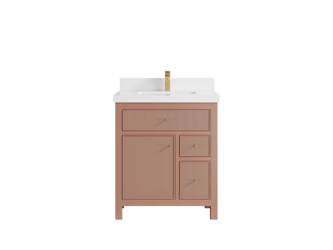 Sonoma 30 in W x 22 in D Free Standing Reeded Single Sink Bathroom Vanity - Willow Bath and Vanity