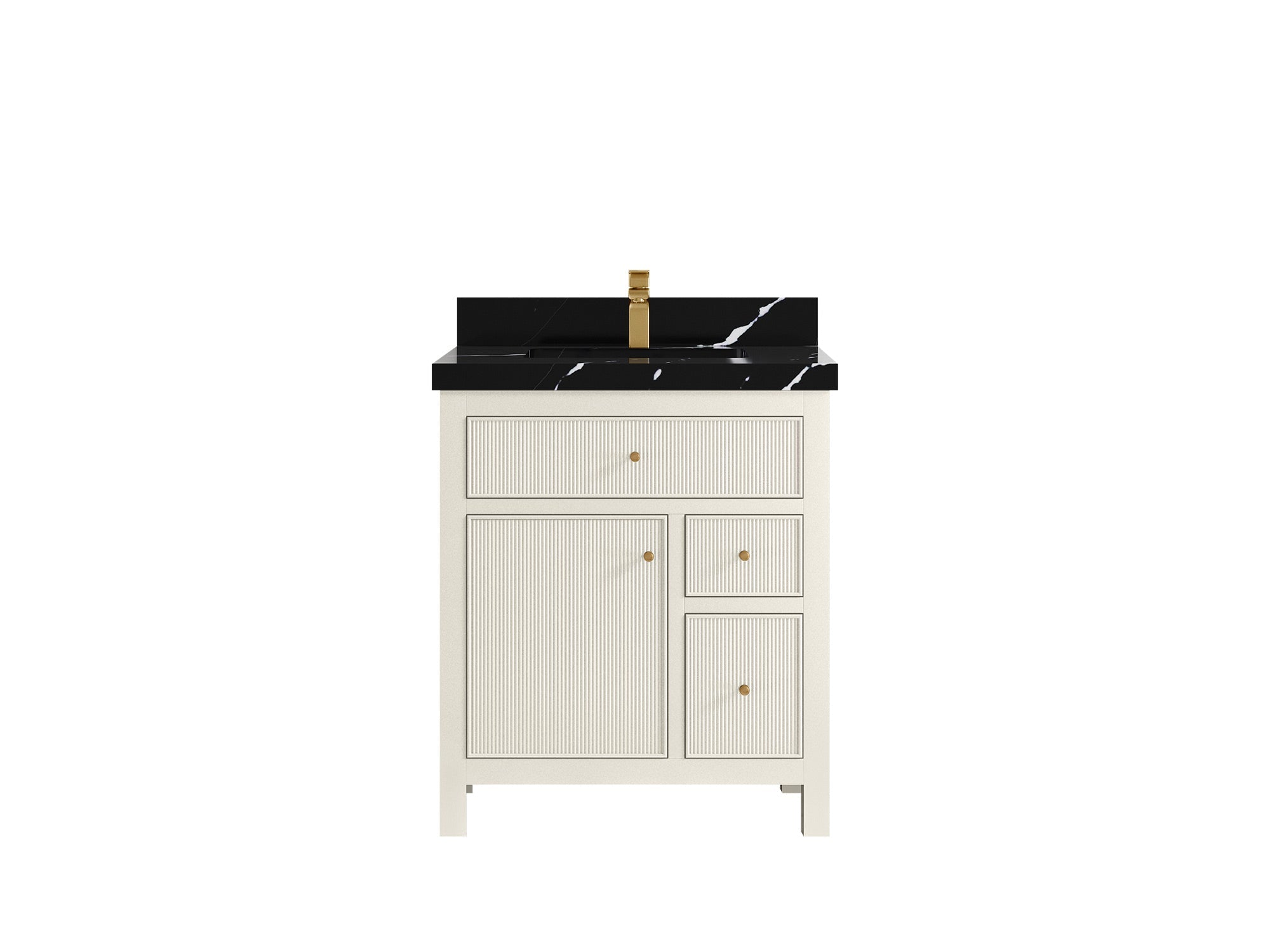 Sonoma 30 in W x 22 in D Free Standing Reeded Single Sink Bathroom Vanity - Willow Bath and Vanity