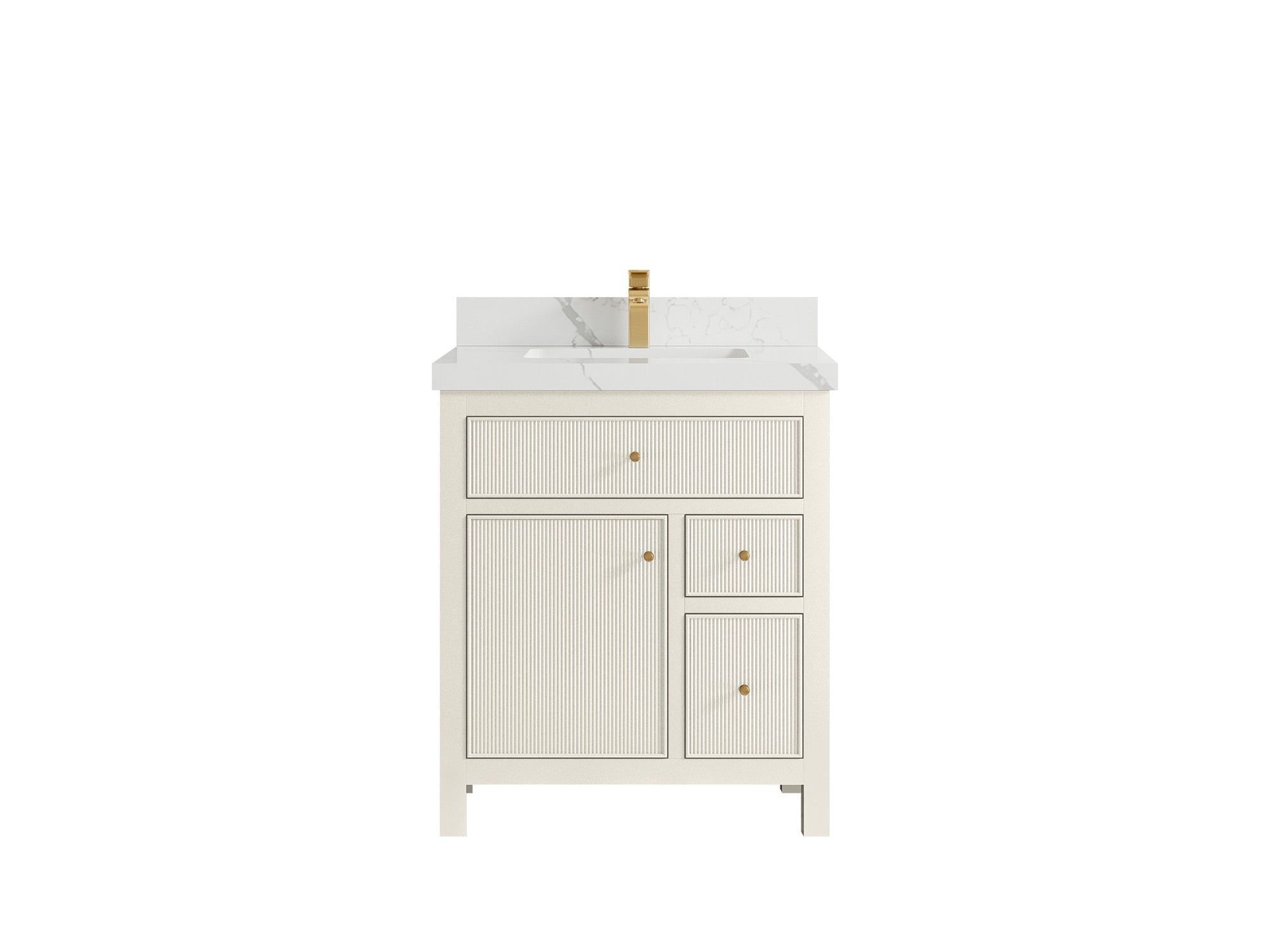 Sonoma 30 in W x 22 in D Free Standing Reeded Single Sink Bathroom Vanity - Willow Bath and Vanity
