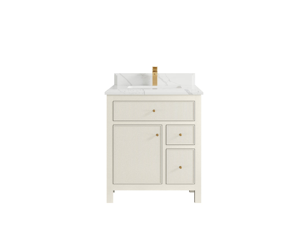 Sonoma 30 in W x 22 in D Free Standing Reeded Single Sink Bathroom Vanity - Willow Bath and Vanity