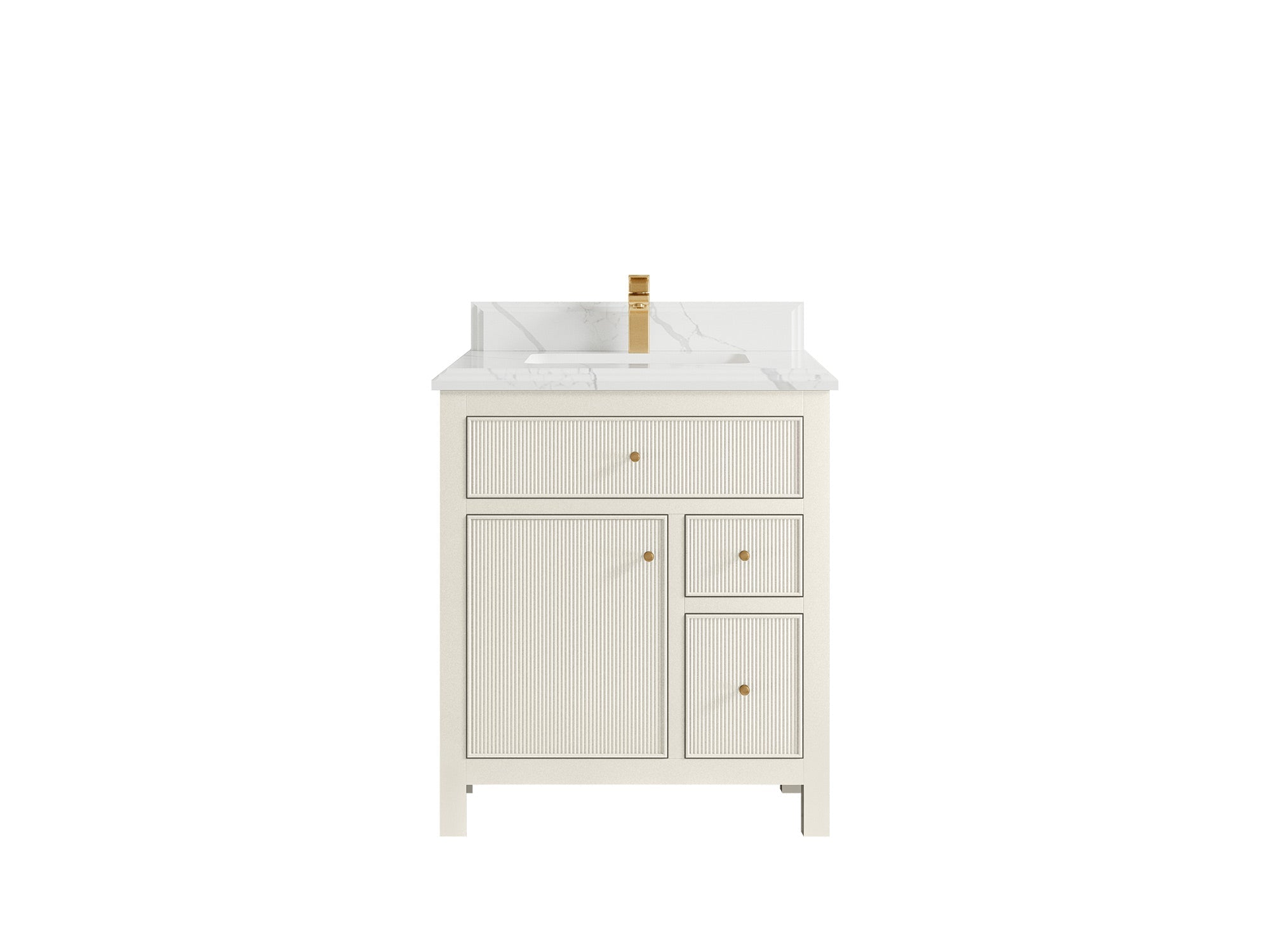 Sonoma 30 in W x 22 in D Free Standing Reeded Single Sink Bathroom Vanity - Willow Bath and Vanity