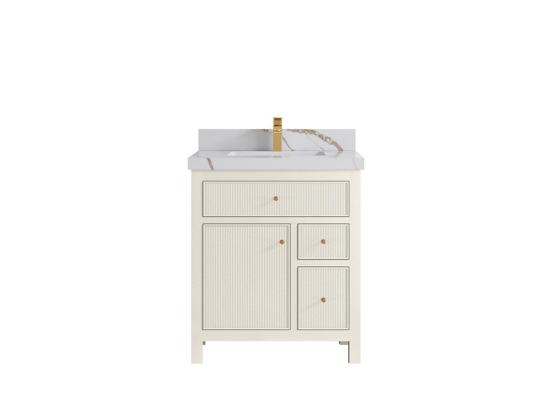Sonoma 30 in W x 22 in D Free Standing Reeded Single Sink Bathroom Vanity - Willow Bath and Vanity